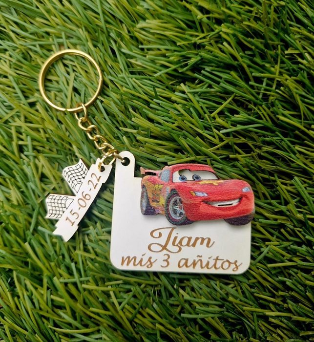 Llavero 5 cm Cars (Rayo McQueen) con Dije de Fecha