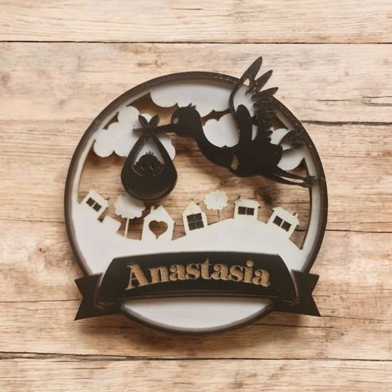Imán Calado 2 Capas Modelo Cigüeña (8 cm)