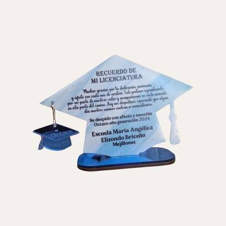 Galvano Birrete de Graduado con Espejo (10x15 cm)