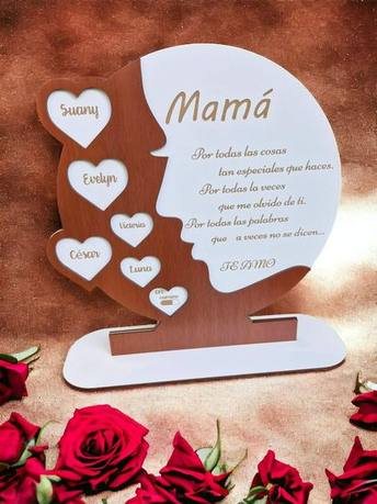 Cuadro Dedicatoria + Nombres de Hijos (20 cm)