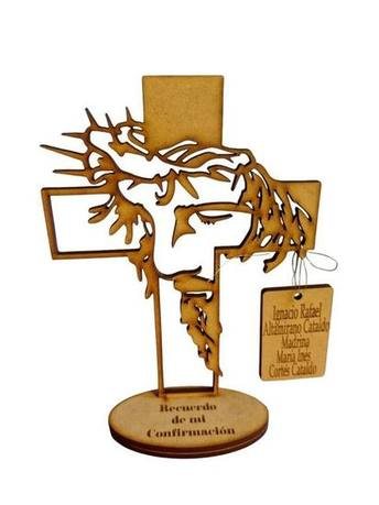 Cruz Calada con Rostro de Cristo (14x10 cm)