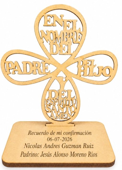 Cruz Calada 'En el Nombre del Padre' (14x10 cm)